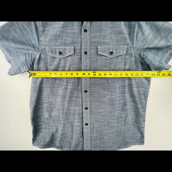 WOOLRICH MENS SZ L SHORT SLEEVE HEATHERED CASUAL BUTTON UP SHIRT - Picture 8 of 9